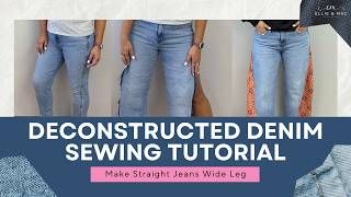How To DIY Your Jeans Transform Straight Jeans to Wide Leg #sewing #diyfashion