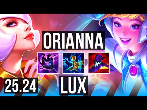 ORIANNA vs LUX (MID) | Good KDA: 12/1/14, 38K damage | KR Master | 25.24