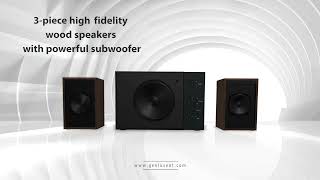 SW-2.1 350 Wood-EU, Genius, Speakers with subwoofer 15W (RMS) Subwoofer: 8 watts, Satellite speaker: 3.5 watts x 2