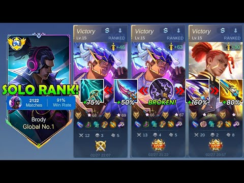 BRODY BEST FULL DAMAGE BUILD FOR SOLO RANKED GAME 2026!! (AUTO WINSTREAK!)-Mobile legends