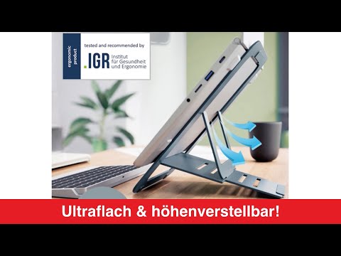 Artikelvideo 1 für LEITZ Laptop-Ständer Ergo Ultraflach dunkelgrau, Artikelnummer 429708