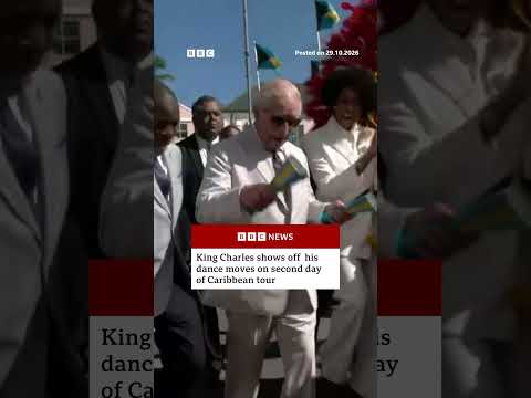 King Charles shows off dance moves on second day of Caribbean tour. #BBCNews