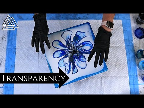 NEW Pouring Technique for me! 🤩 / ...Transparency Background Acrylic Pour Bloom Style Painting