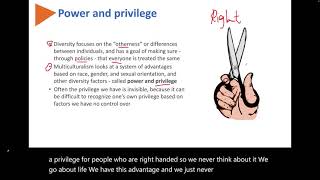 Human Relations: Diversity, multiculturalism, invisible privilege