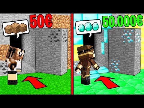 PASSAGGIO SEGRETO DA 50€ contro PASSAGGIO SEGRETO DA 50.000€ su MINECRAFT!