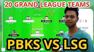 PBKS vs LSG Dream11 Team Prediction PBKS vs LKN Dr