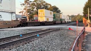 Sunset Norfolk Southern Fort Wayne Line westbound Intermodal Train | Columbiana, Ohio