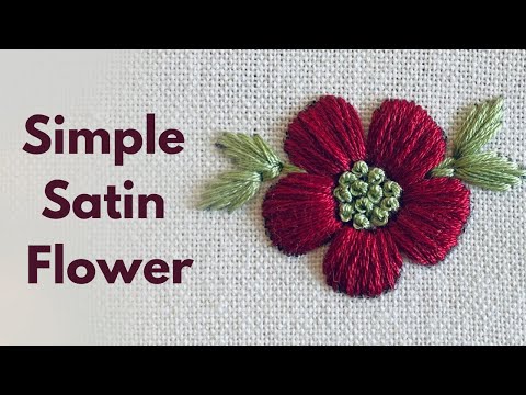 Satin  Flower 🌸 | Satin Stitch Flower | Embroidery | Afeei | Embroidery By Afeei