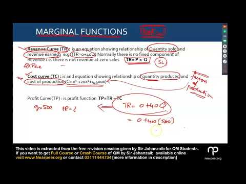 Video 7 Marginal Function TR,TC and TP