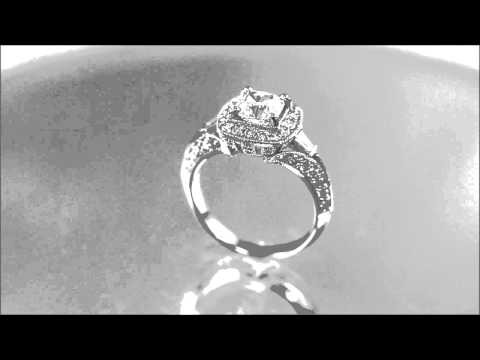 18K WHITE GOLD CUSHION CUT DIAMOND ENGAGEMENT RING ANTIQUE 1.78CTW - KNR INC - 594