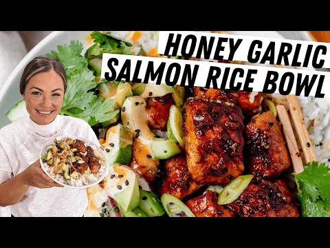 Honey Garlic Salmon Rice Bowl