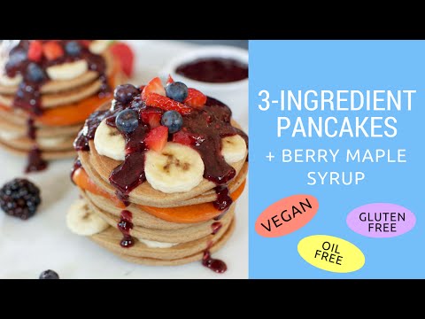 Healthy 3-Ingredient Vegan Pancakes {gluten- & oil-free}