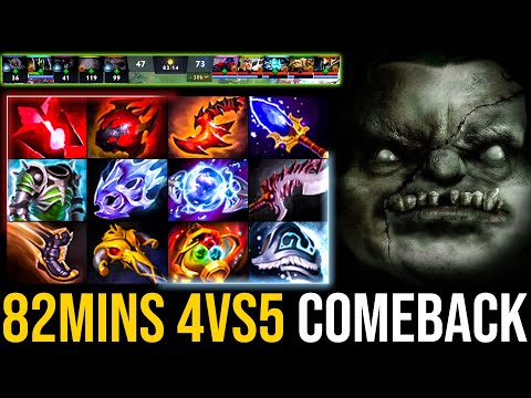 THE LONGER GAME GOES THE STRONGER PUDGE IS 🔥🔥 CRAZY 82MINS 4VS5 COMEBACK GAME | Pudge Official