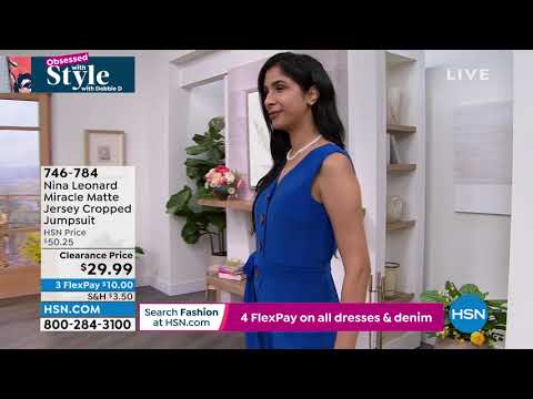 Nina Leonard Miracle Matte Jersey Cropped Jumpsuit