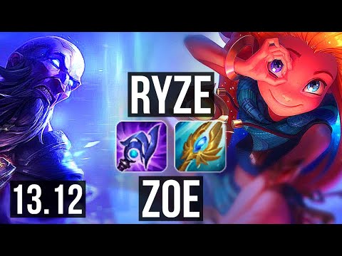 RYZE vs ZOE (MID) | Rank 3 Ryze, 3/1/3 | NA Challenger | 13.12