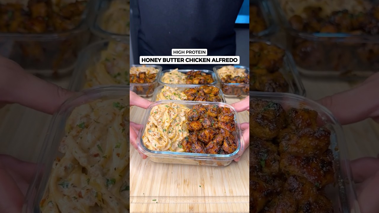 High-Protein Honey Butter Chicken Alfredo Pasta