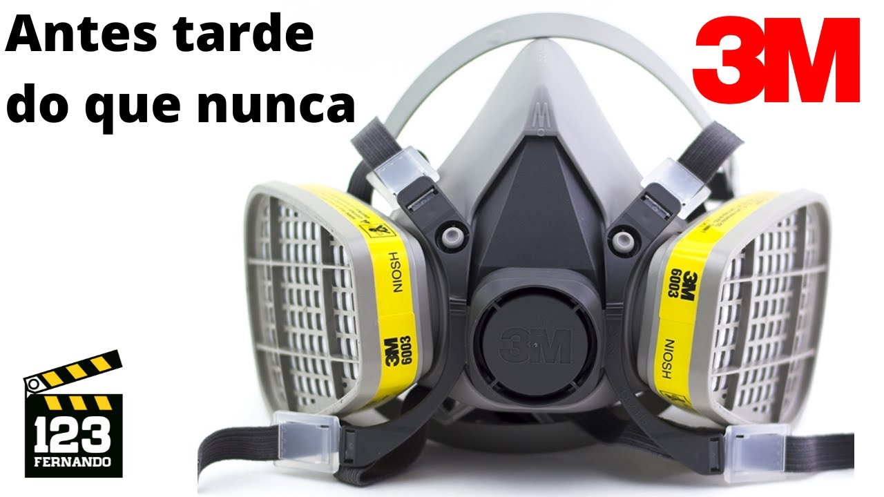 MÁSCARA RESPIRATÓRIA SEMIFACIAL 3M Respirador 6200 Com Filtros P/ Odores, Gases Ácidos 6003 e Poeira