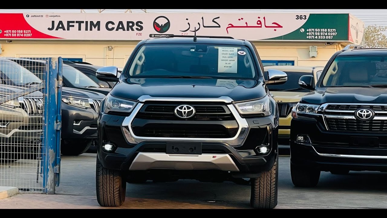 Toyota Hilux 2020 Push Start Black Leather Seats Cool Box Digital AC 4WD AT Diesel Parking Sensors [RHD] Premium  video