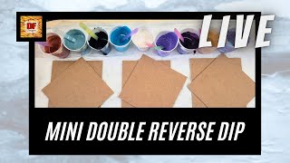 Mini Double Reverse Dips | Inspired by @Fiona-Art | Acrylic Pouring | Giveaway LIVE | Fluid Art LIVE