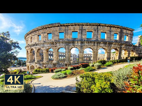 Pula Croatia 🇭🇷 4K Old Town and Hawaii Beach Walking Tour
