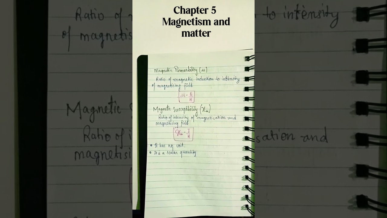 Chapter 5 Magnetism and matter formulas class 12th physics