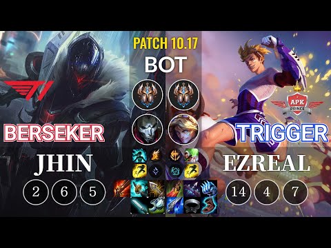 T1 Berseker Jhin vs APK Trigger Ezreal Bot - KR Patch 10.17