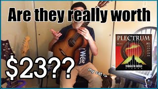 Video thumbnail for Cheap Guitar vs. Expensive Strings (Thomastik Infeld Plectrum) by Alex Price