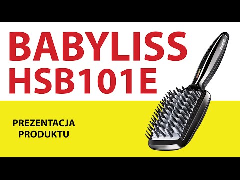 BABYLISS Elektrinis plaukų tiesinimo šepetys HSB101E Keraminė šildymo sistema, Joninė funkcija, Joninis kondicionavimas, Temperatūra (maks.) 200 °C, Šildymo lygių skaičius 3, Juodas video