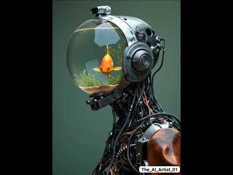 AI Robot’s Fishbowl Face: Meet the Goldfish Cyborg! 🤖🐠 #shorts