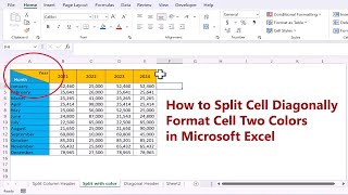 Download the video "How to Split Cell Diagonally | Format a Cell with Two Colors in Excel"