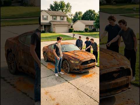 They Laughed at His Rusty Mustang... Until He Restored It Into a BEAST!🔥😱#shorts #viral #mustang