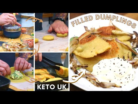 Bacon & Cheddar Filled Pierogi: Keto Fried Dumplings Recipe // UK Ingredients