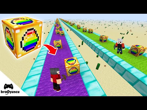 MİNECRAFT EN UZUN RENKLİ ELMAS ŞANS BLOKLARI YARIŞI