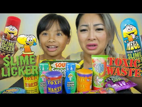 Extreme SOUR Candy!! TIKTOK Toxic Waste Slime Lickers, Warhead Candy & Cry Baby Gum Balls | Mukbang