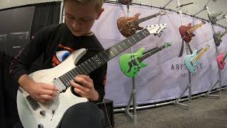Video thumbnail for Hunter Hallberg at Namm 2019 Aristides booth by Hunter Hallberg