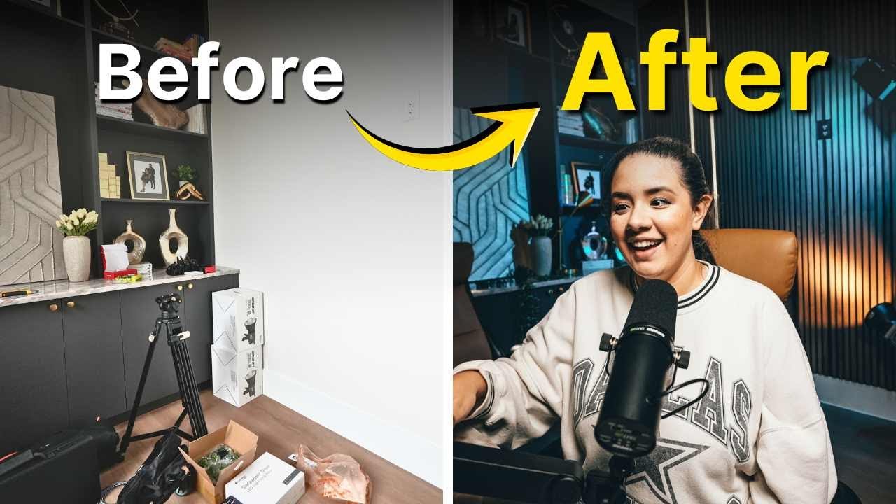 Transforming this Tiny Room Into a COMPLETE Content Studio! (Desk Setup 2026)