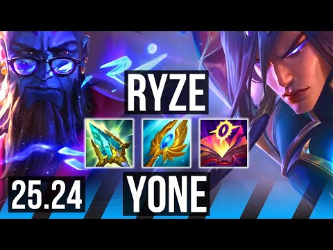 RYZE vs YONE (MID) | Perfect KDA: 9/0/6 | KR Master | 25.24