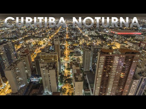 Curitiba à noite, Paraná Brasil BR