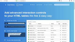 DataTables Plugin For Dynamic Tables In ASP.NET