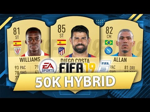 AMAZING 50K HYBRID w/ CHEAP BEASTS! FIFA 19 SQUAD BUILDER