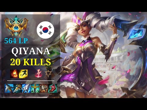 Qiyana Mid vs LeBlanc - 20 kills - Yeqiufengzz KR Challenger (564 LP) Patch 11.5