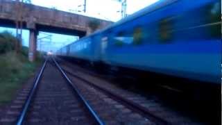 preview picture of video '12027 CHENNAI BANGALORE SHATABDI EXPRESS @FLAT 110KMPH TEARS THE POINTS'