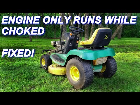 Riding mower only runs when carb is choked