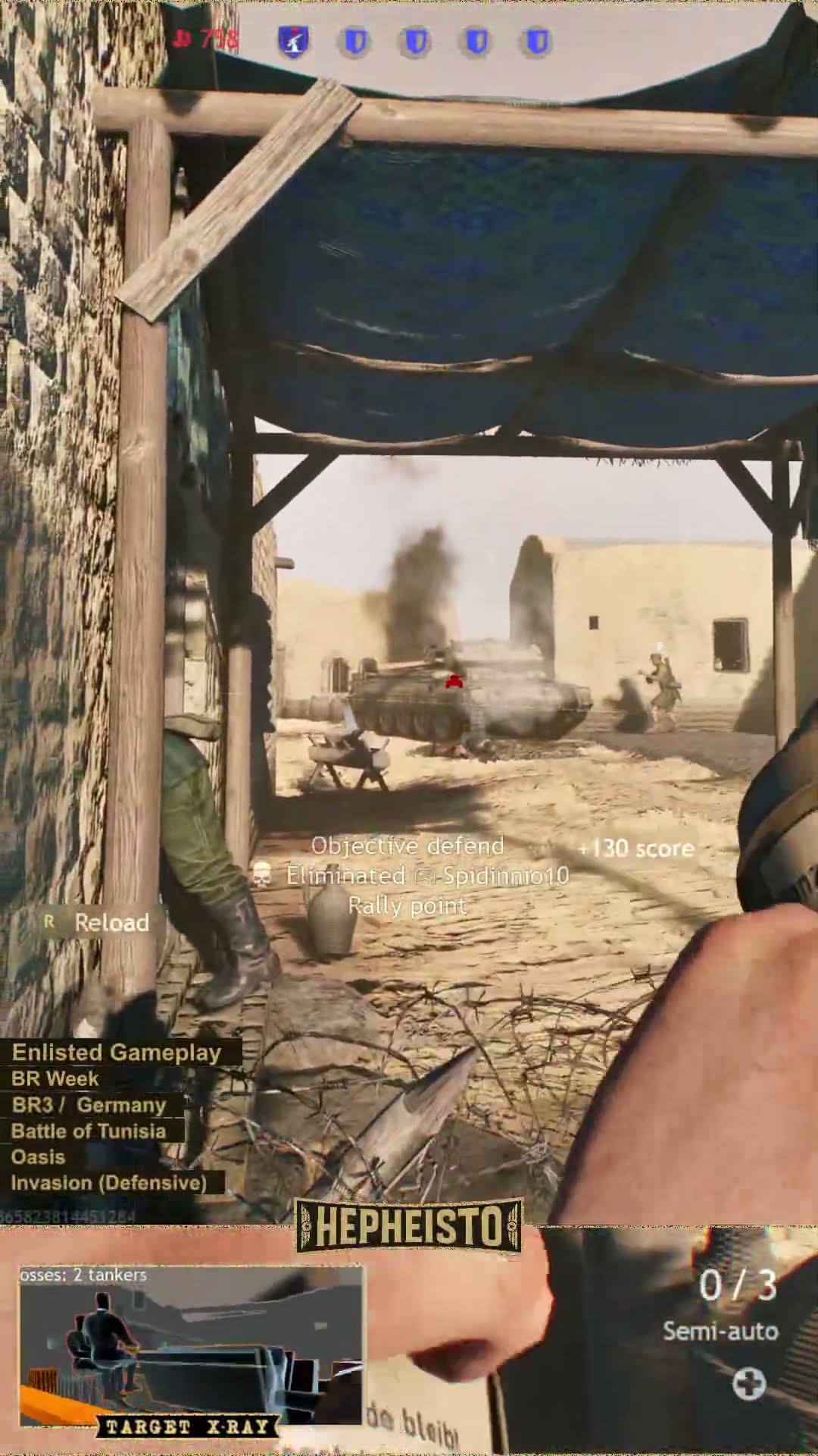 Anti Tank Gunner eliminates Tank Crusader with Panzerfaust 60
