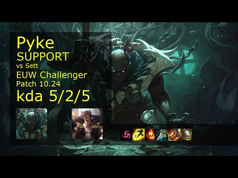 Pyke Support & Miss Fortune vs Sett & Tristana - EUW Challenger 5/2/5 Patch 10.24 Gameplay
