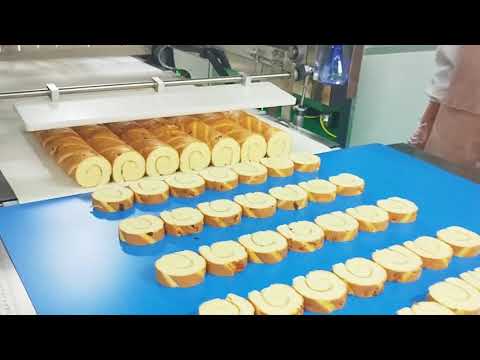 ultrasonic swiss roll cake cutting machine