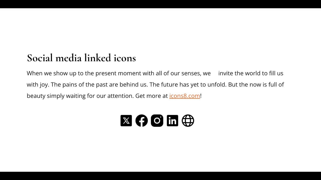 Social media icons in Rise 360, as inline list (deprecated)