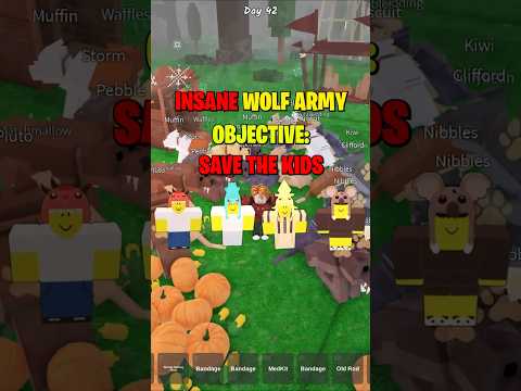 Taming 50 Wolfs to Save All Kids in 99 Nights In The Forest #roblox