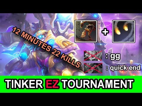 22 Kills In 12 Minutes !! Pro Tinker Game Play Dota 2 7.22h