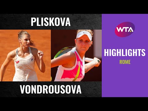 Теннис Karolina Pliskova vs. Marketa Vondrousova | 2020 Rome Semifinal | WTA Highlights